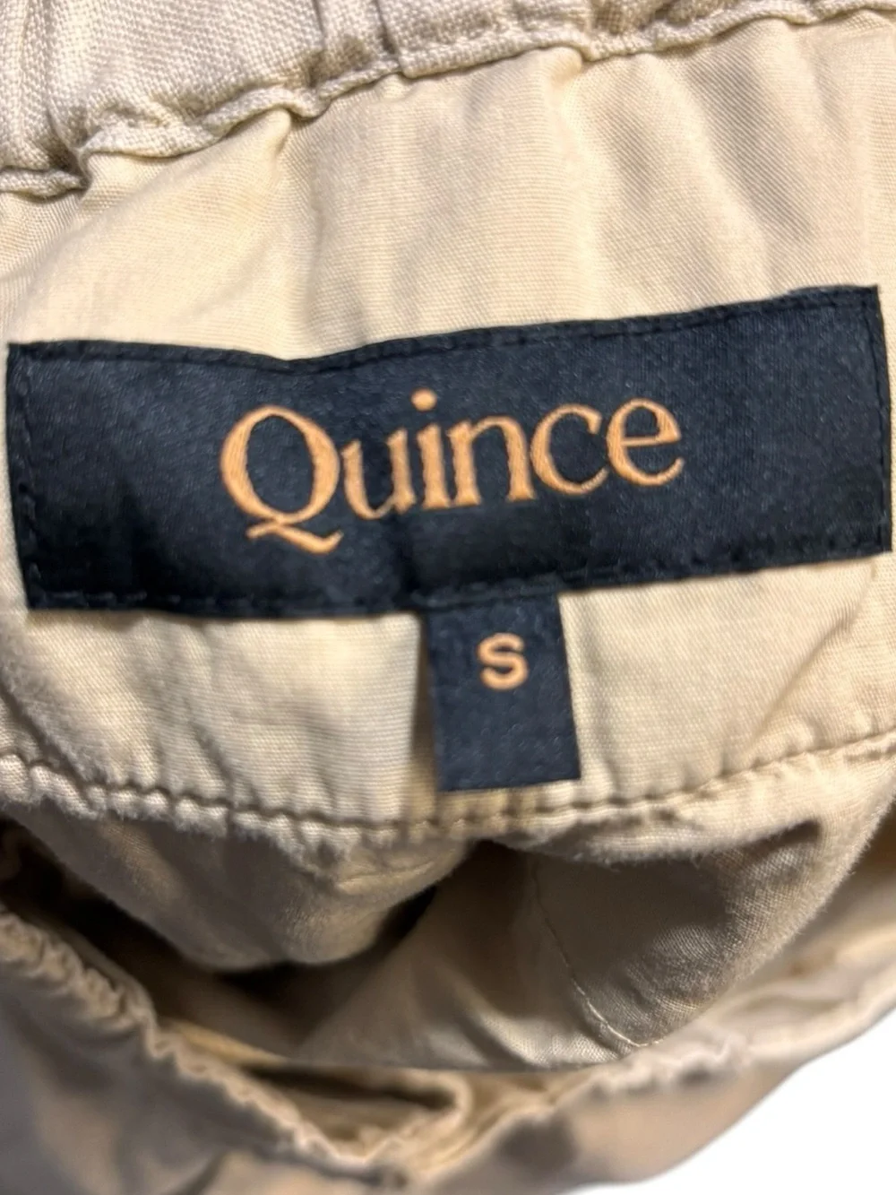 Quince Tan Elastic-Waist 100% Flax Chinos